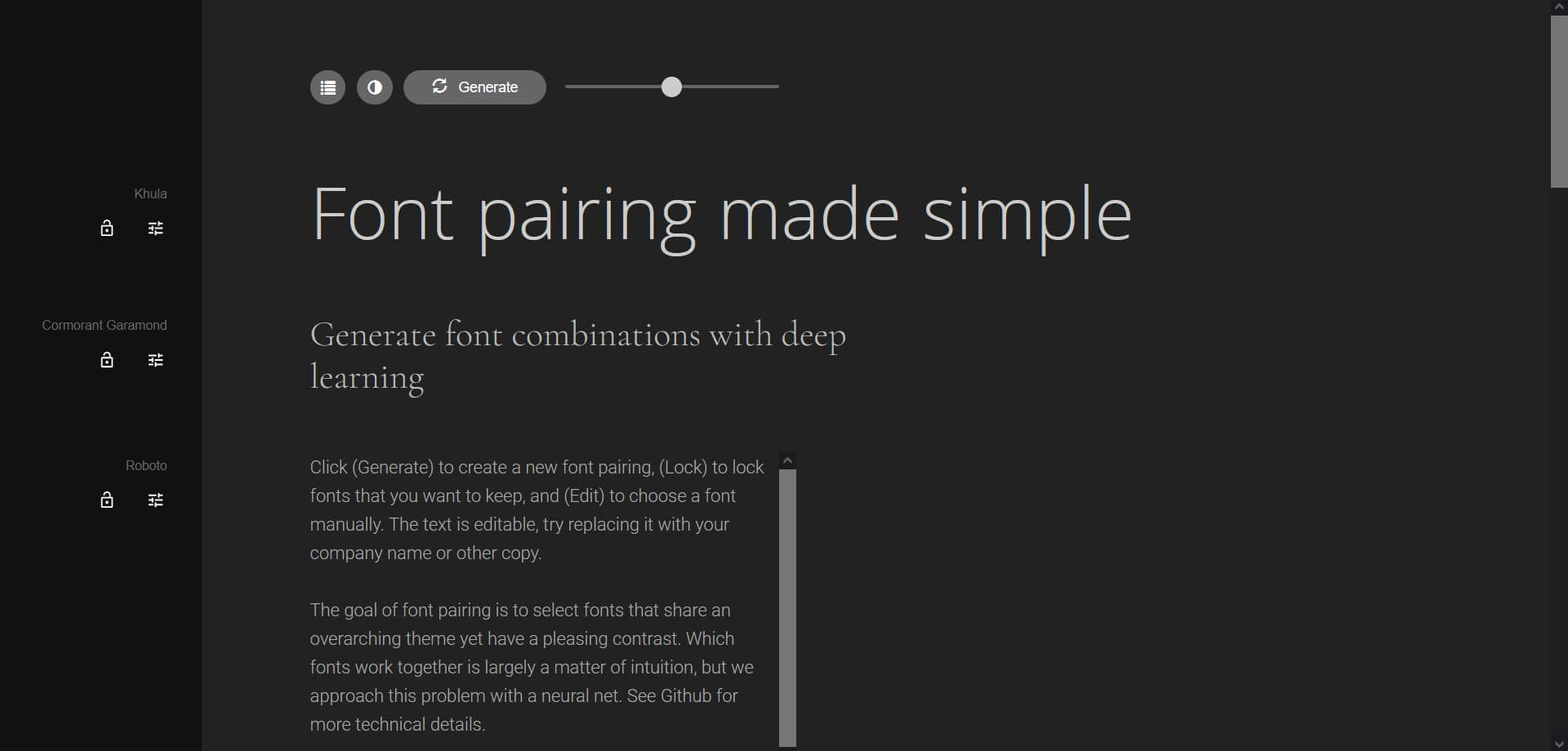 A screenshot of FontJoy