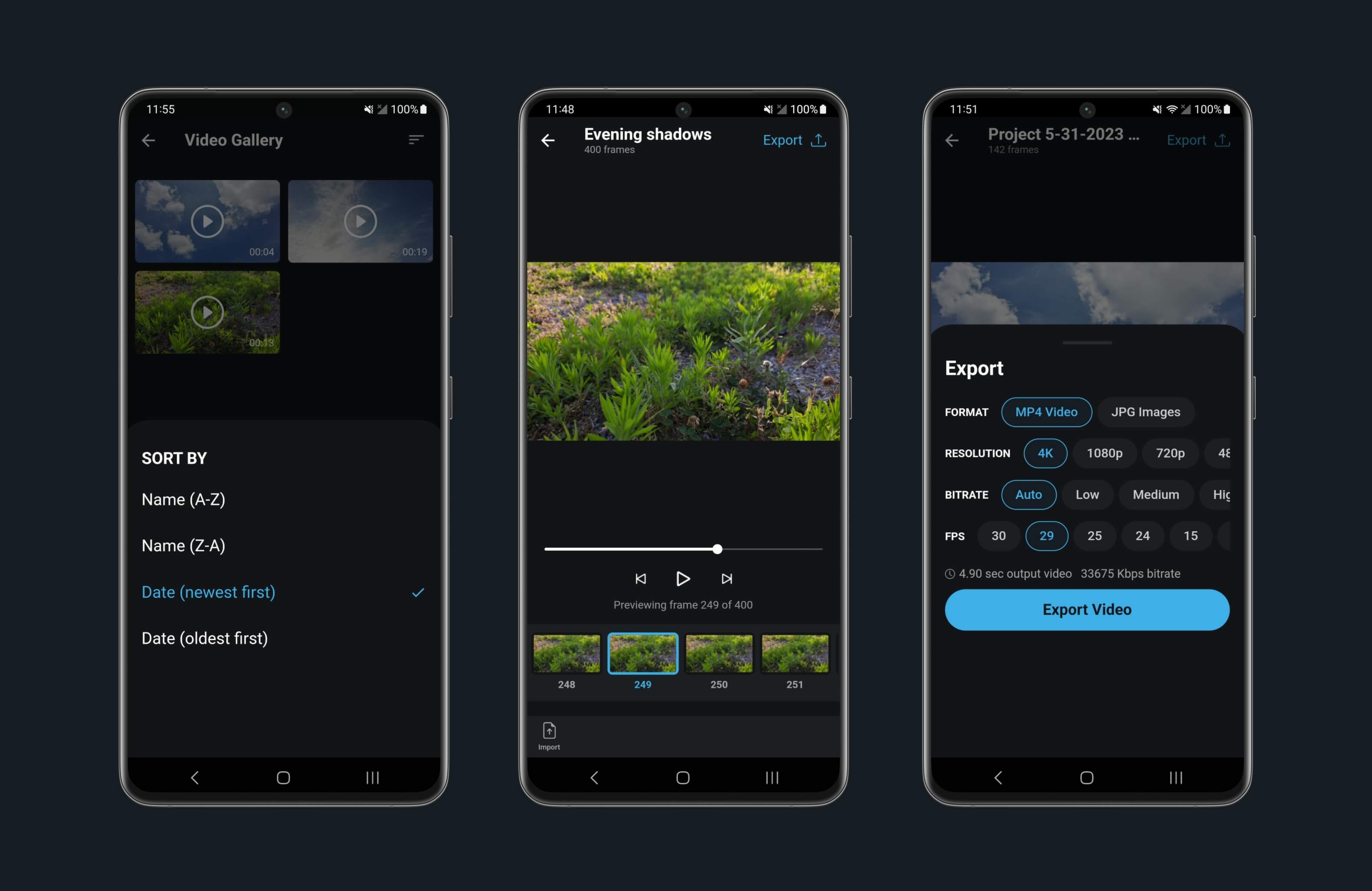 Screenshots of Velocity Lapse v0.5.0