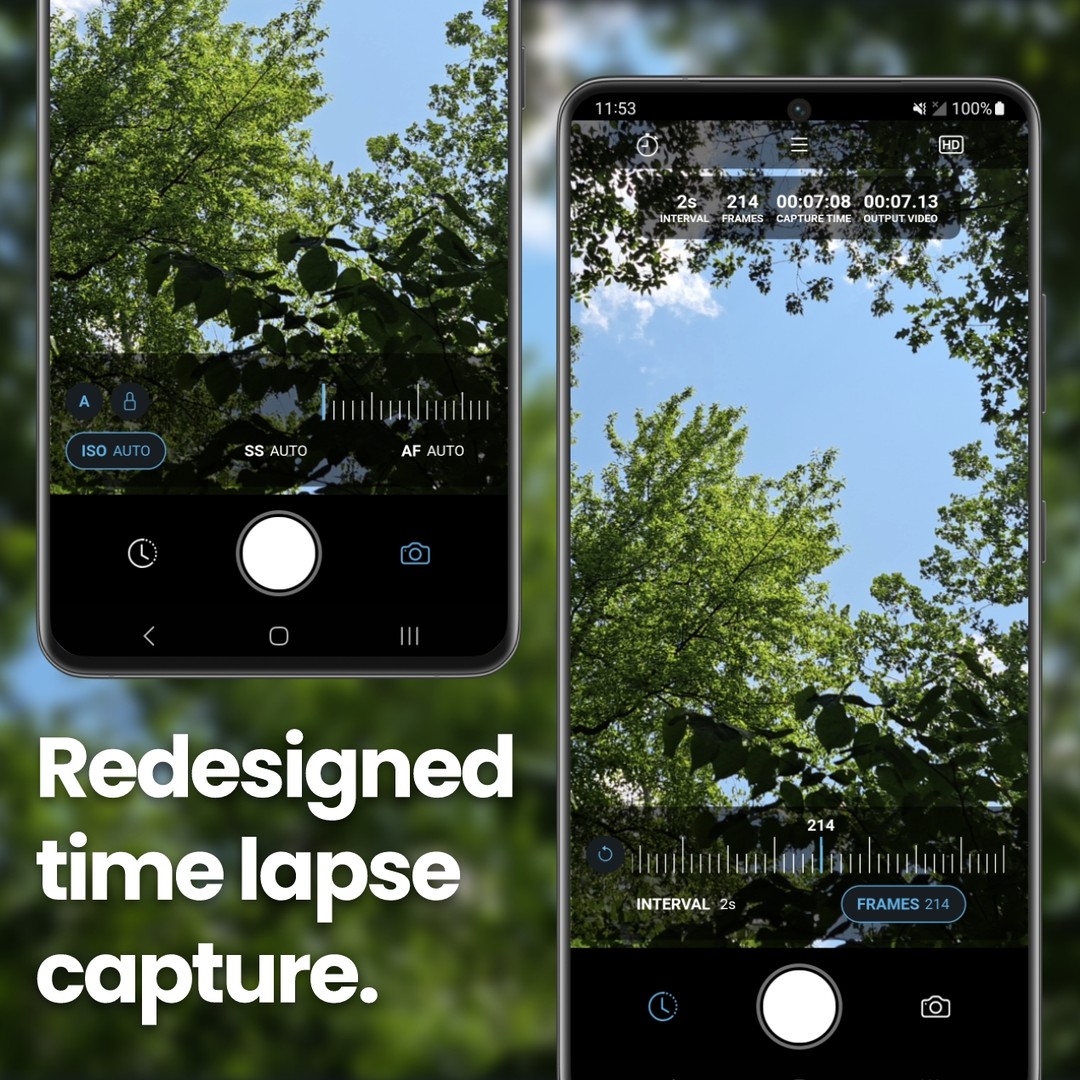 Velocity Lapse redesigned timelapse capture interface